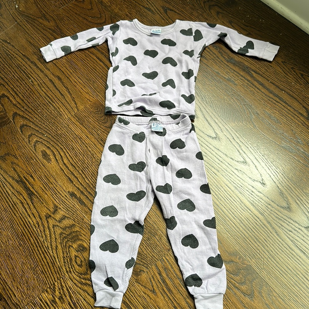 Baby Steps 12month thermal lavender and hearts pajamas.